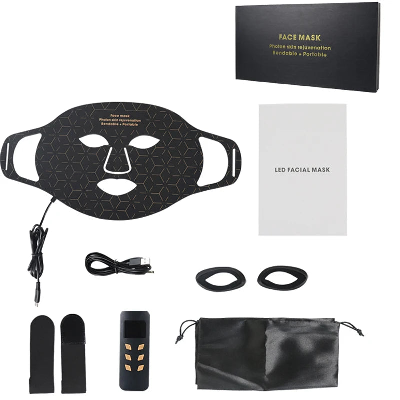LED Red Light Therapy Mask, Wireless Face Mask with 630nm and 850nm Light