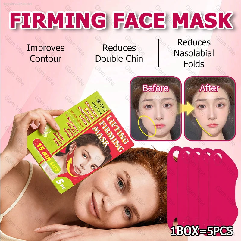 V-Shaped Firming Mask: Quickly Slims the Face, Lifts the Chin and Neck, Creating a V-Shaped Face, Burns Facial Fat, Anti-Aging Beauty Product, Daily Skincare, Moisturizing and Nourishing Mask