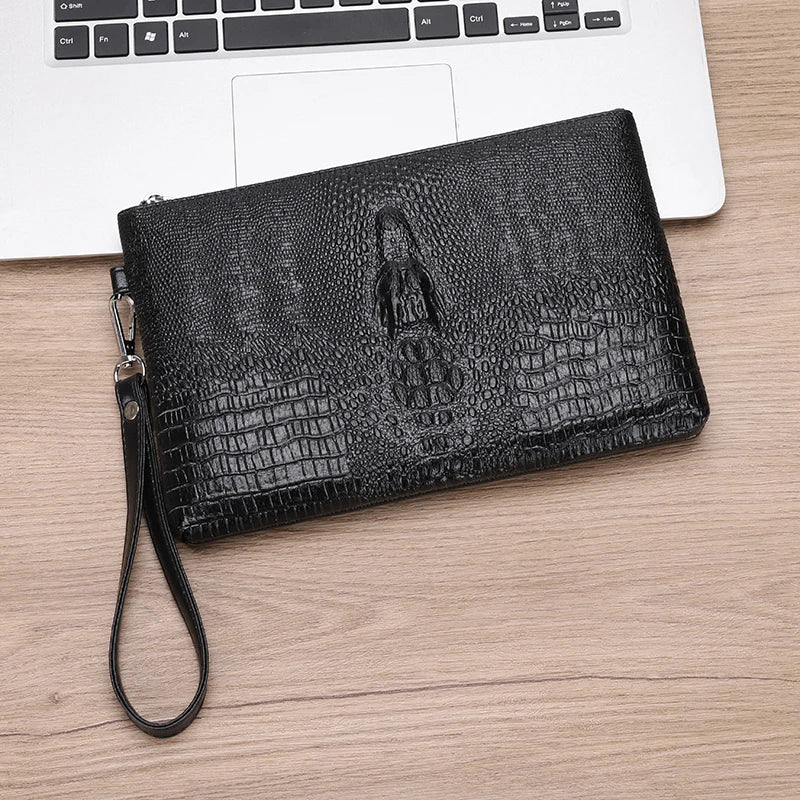 Crocodile Pattern Envelope Crossbody Bag