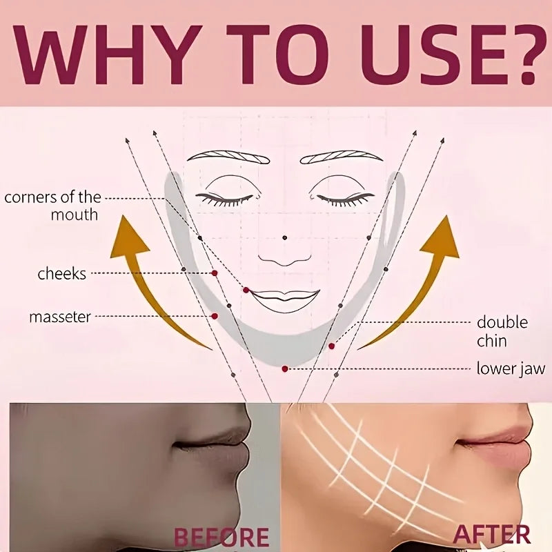 V-Shaped Firming Mask: Quickly Slims the Face, Lifts the Chin and Neck, Creating a V-Shaped Face, Burns Facial Fat, Anti-Aging Beauty Product, Daily Skincare, Moisturizing and Nourishing Mask