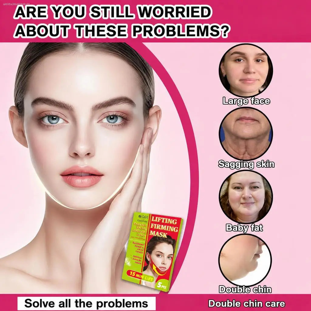 V-Shaped Firming Mask: Quickly Slims the Face, Lifts the Chin and Neck, Creating a V-Shaped Face, Burns Facial Fat, Anti-Aging Beauty Product, Daily Skincare, Moisturizing and Nourishing Mask